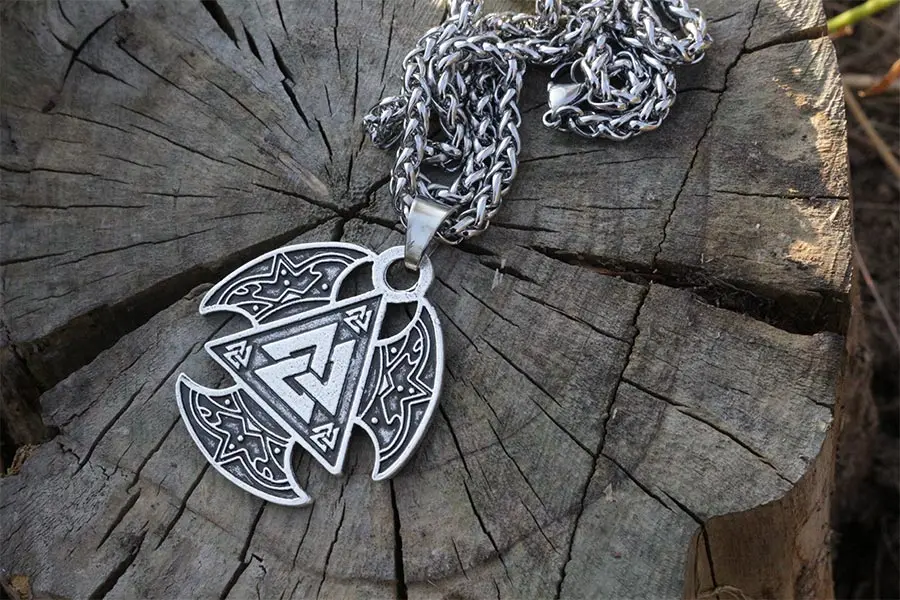 1 шт. скандинавский кулон с тройным топором в скандинавском стиле|viking valknut|collier