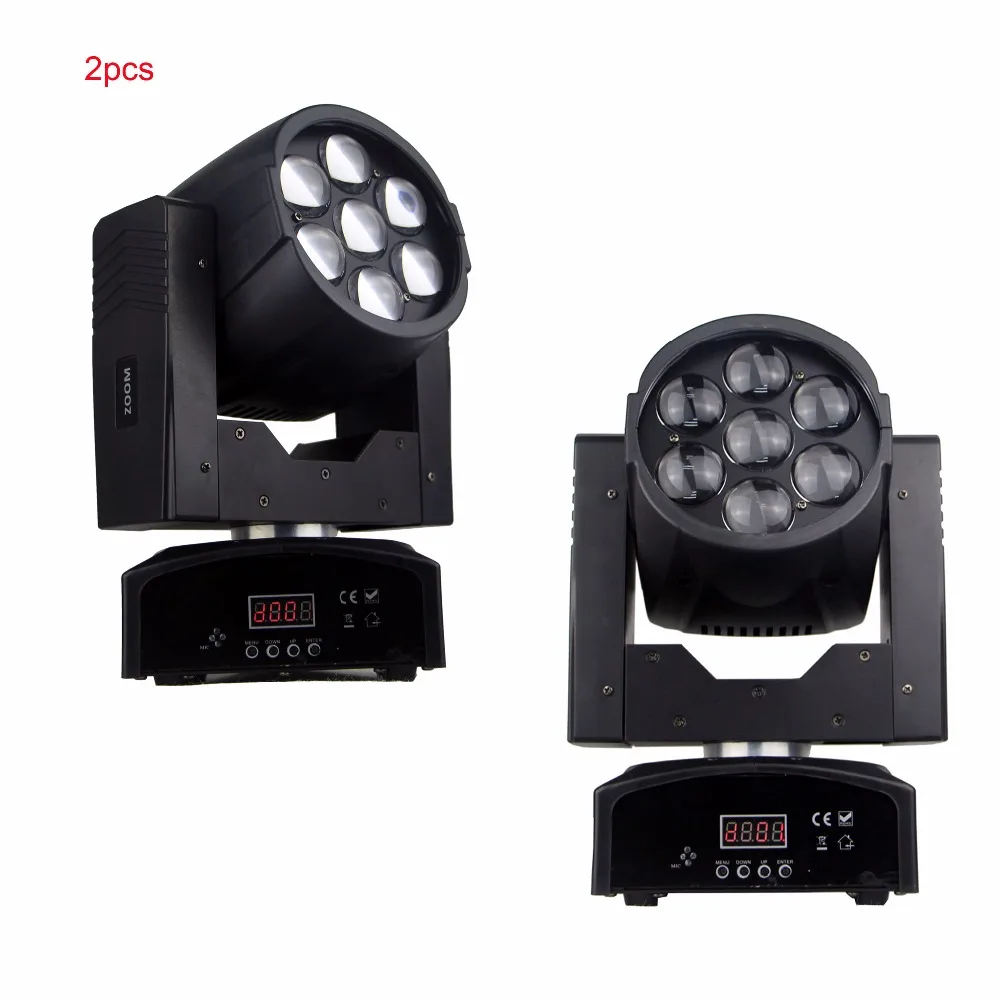 2 шт./лот Дискотека dj Освещение zoom wash 7*15 Вт RGBW 4in1 led смешивание цветов мини
