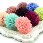 10 шт.лот 5 см Гвоздика искусственный шелк помпон Цветочные головки гортензии для дома Свадебные украшения DIY Искусственные цветы для скрапбукинга