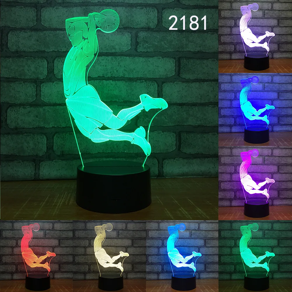 

Football Basketball Volleyball 7 Colors Change Bedroom Sleep Lighting Table Lamp Led Nightlight Usb Home Decor Sports Fans Gifts
