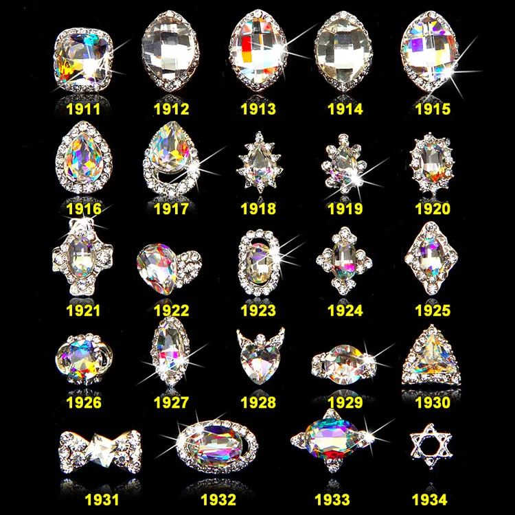 

50PCS Clear White Rhinestones Charms Art 3D Nail Decoration crystal Alloy Nail Art Diamond Nail Decoration Teardrop, free ship