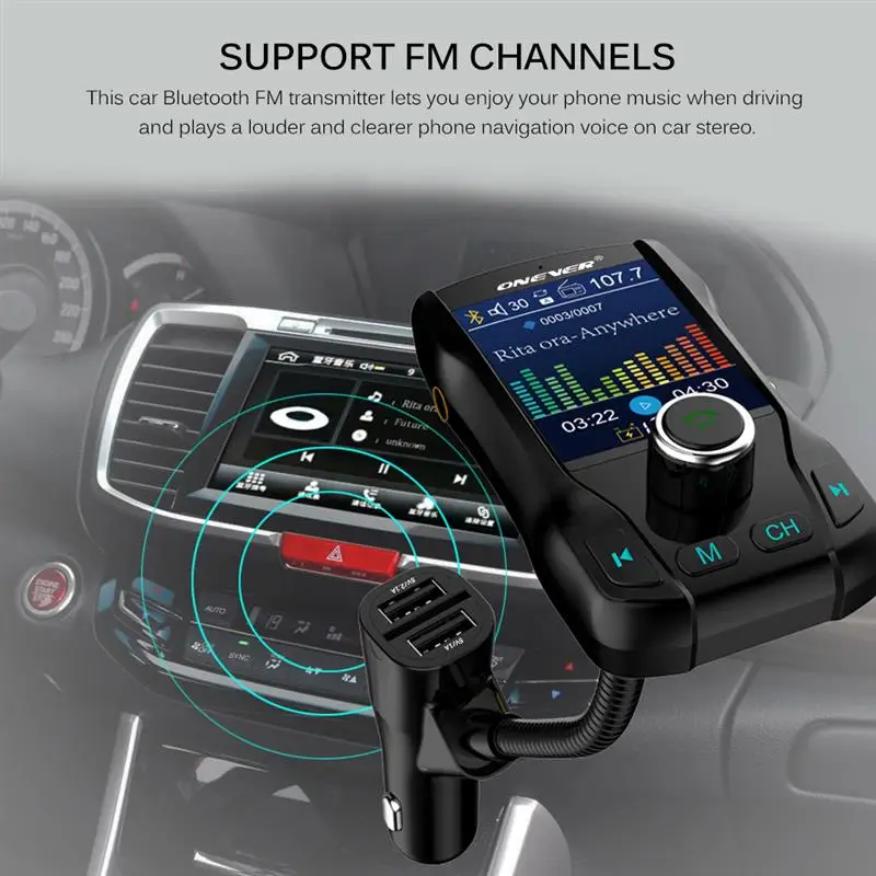 Fm передатчик Bluetooth Автомобильный MP3 плеер fm модулятор с поддержкой USB флеш