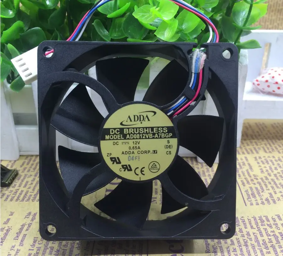 

ADDA DC 12V 0.65A AD0812VB-A7BGP 8025 80x80x25mm server inverter axial cooler cooling pwm blower fan