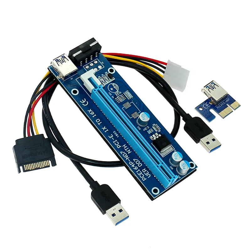 PCI E Express 1X до 16X видеокарта Riser card USB 3 0 удлинитель с питанием для биткоина Litecoin Miner|pci