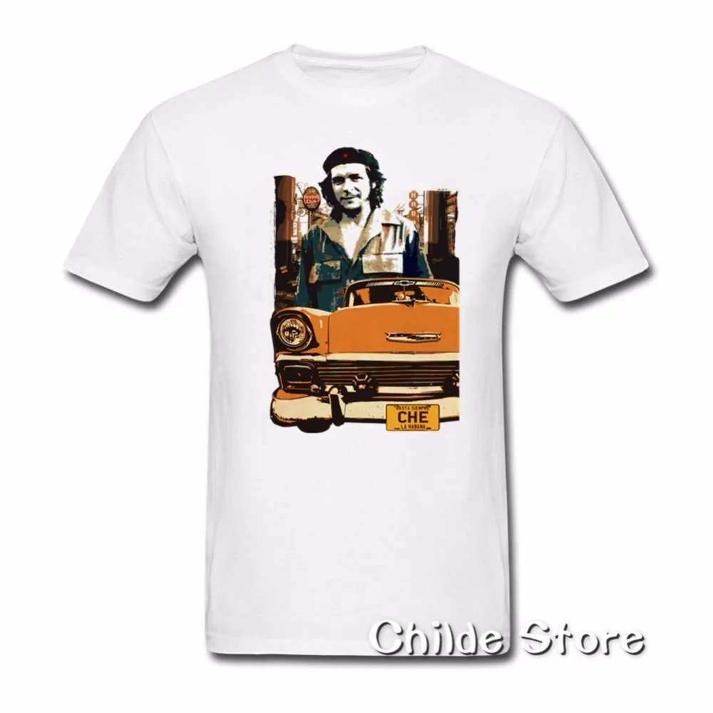 Хит продаж ретро дизайн с Кубой Che Guevara A Car мужские хлопковые футболки крутая