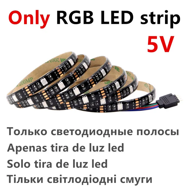 5 в постоянного тока USB СВЕТОДИОДНАЯ лента SMD 5050 RGB LED водонепроницаемый гибкий