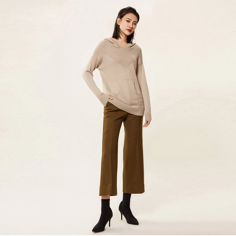 2018 spring autumn new style knitted women cashmere sweater long sleeve wool pullovers high quality warm female hooded | Водолазки