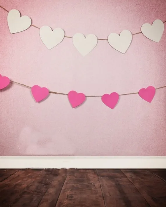 

Pink Heart Wall Valentine's Day Texture Wood background High quality Computer print newborn baby backdrop