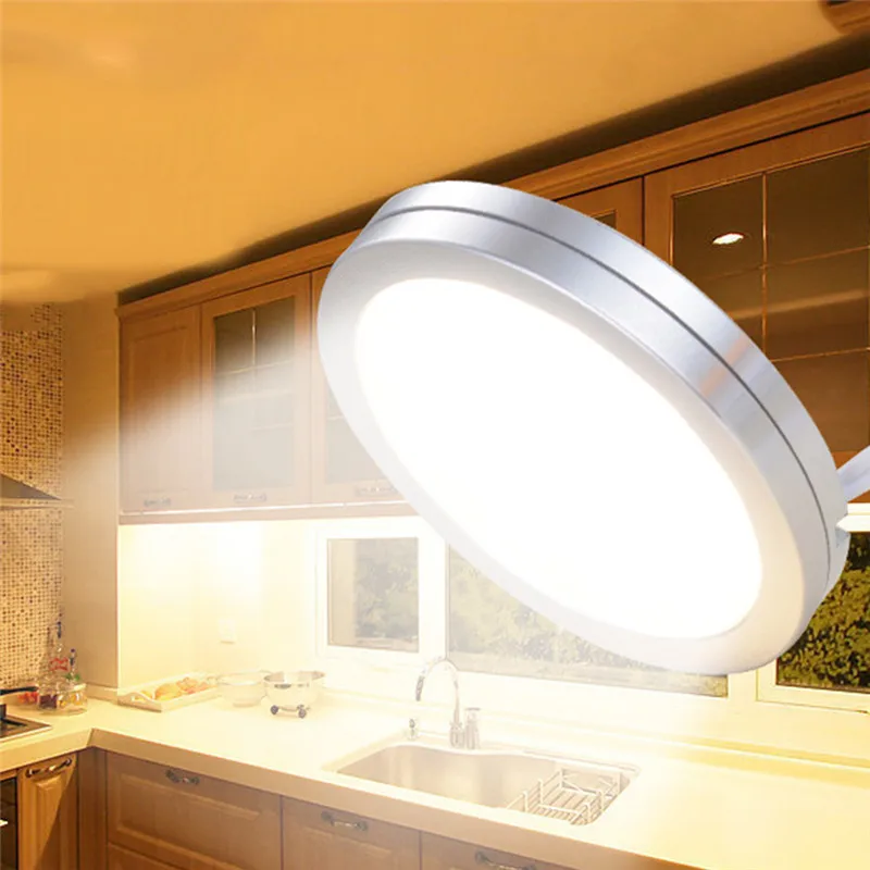 LAIDEYI 6 шт 12В под шкафом светодиодное освещение мебельный шкаф круглый LED RV витрина