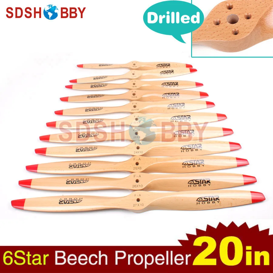 Стандартный деревянный винт 6STARHOBBY 1 шт. Буковый пропеллер 20*8 20*10 для бензиновых