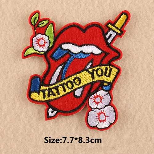 5 шт./лот Красные Губы Вышитые нашивки на одежду &quotсделай сам&quot глажка украшения