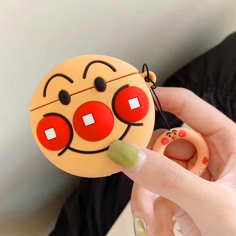 Style 4 Чехол для AirPods с милым мультяшным рисунком, силиконовый чехол, беспроводной чехол для наушников для Apple Air pods 2, чехол для наушников с кольцом на палец, 3D сумка - Цвет: Style 4