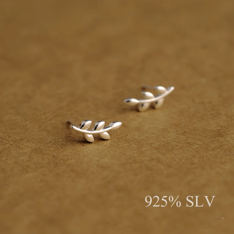 925SV оригинальные свежие листья серьги с листьями дикие простые японские и