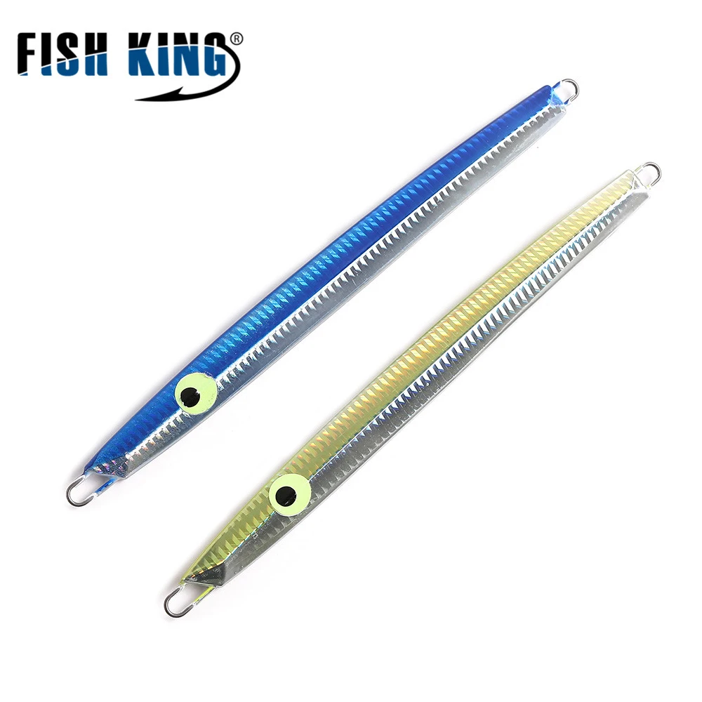 FISH KING металлический джиг для морской рыбалки приманка с 3D глазами искусственной