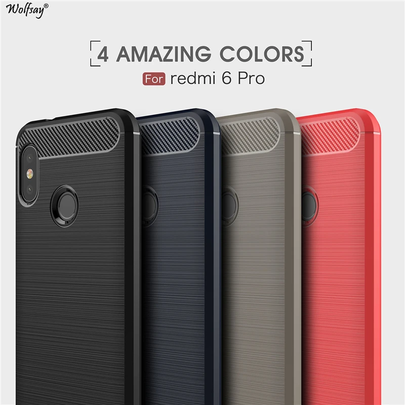 Wolfsay противоударный чехол для мобильного телефона Xiaomi Redmi 6 Pro Чехол мягкий TPU