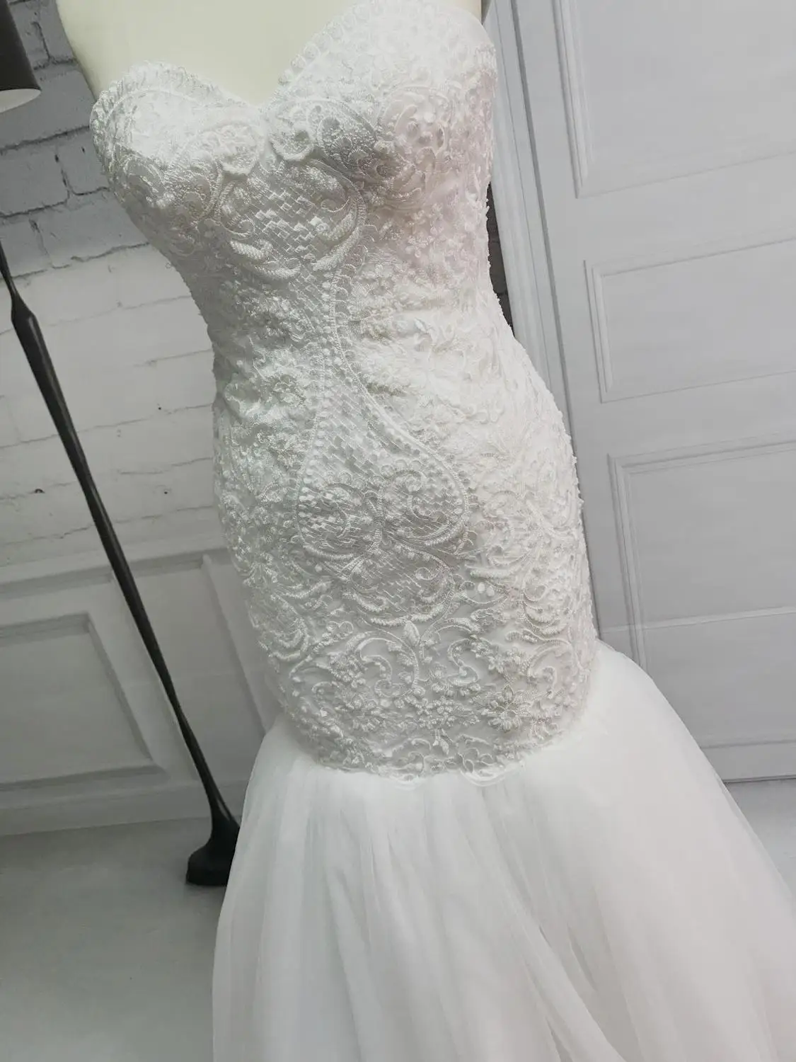 Женское свадебное платье без бретелек Erosebridal кружевное длиной до пола шлейфа 2019 |