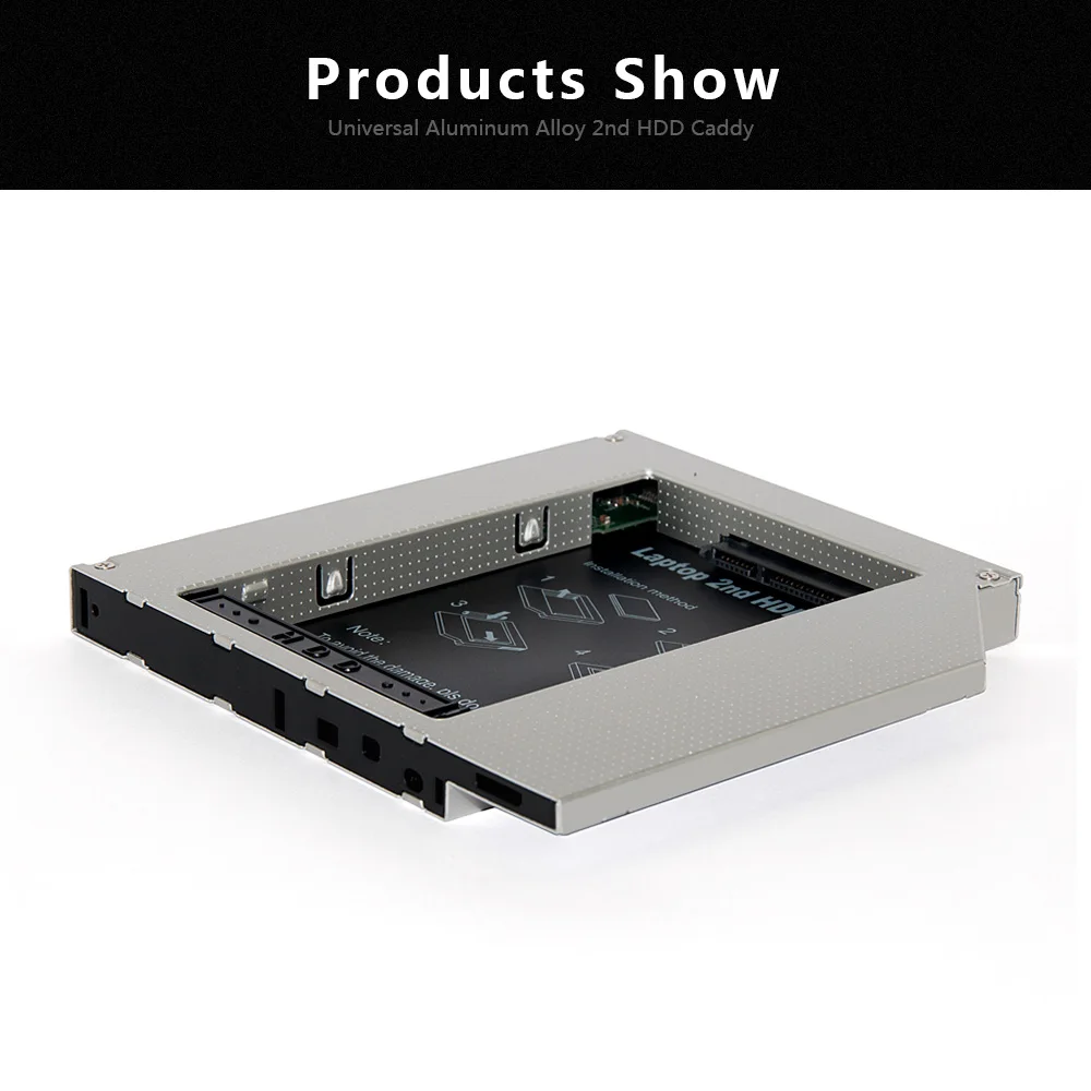 DeepFox алюминиевый 2nd HDD SSD caddy 12,7 мм IDE To Sata Чехол для 2," жесткий диск чехол Корпус для hp DELL ACER
