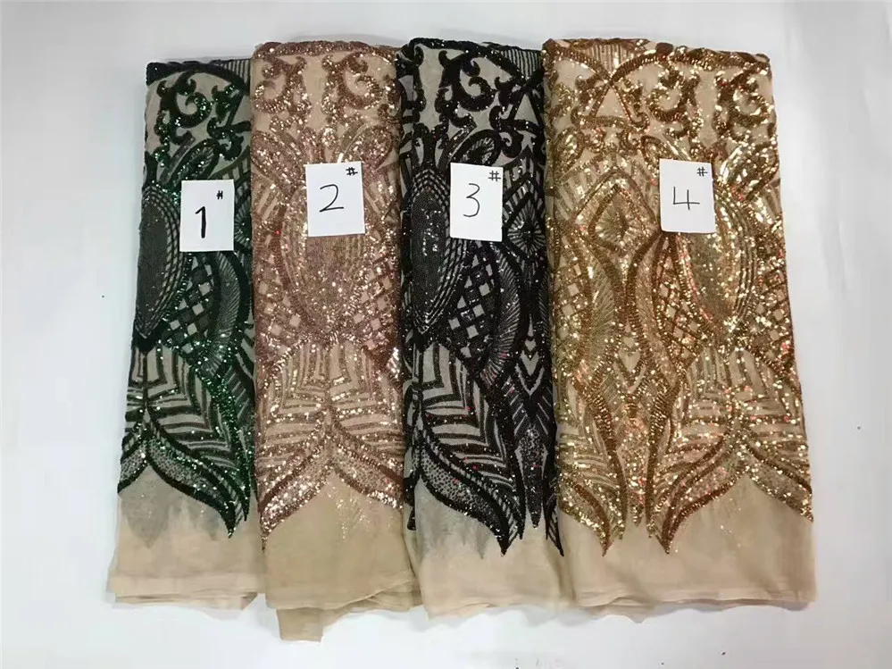 Новый дизайн французская кружевная ткань с блестками африканская 5 ярдов/партия
