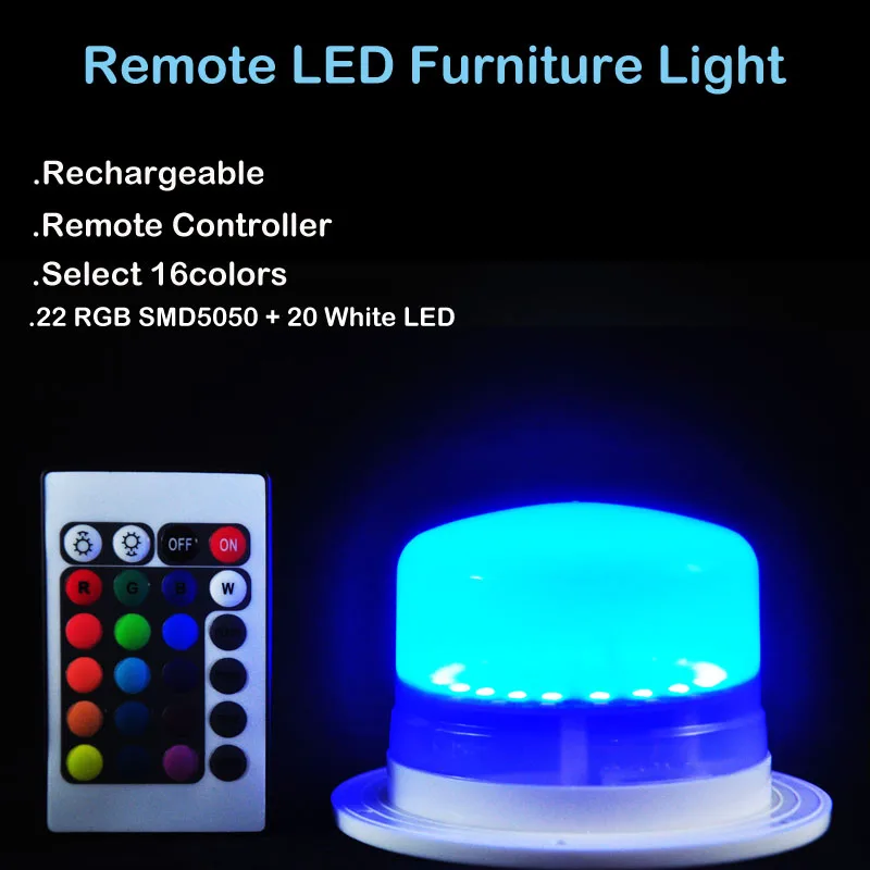 Luz LED recargable para muebles, iluminación bajo el agua, RGBW, multicolores, resistente al agua IP68, luces de piscina con mando a distancia