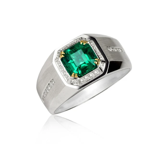 Акция ограниченное количество вечерние Qi Xuan_Trendy jewelry_прямоугольные CZ зеленый
