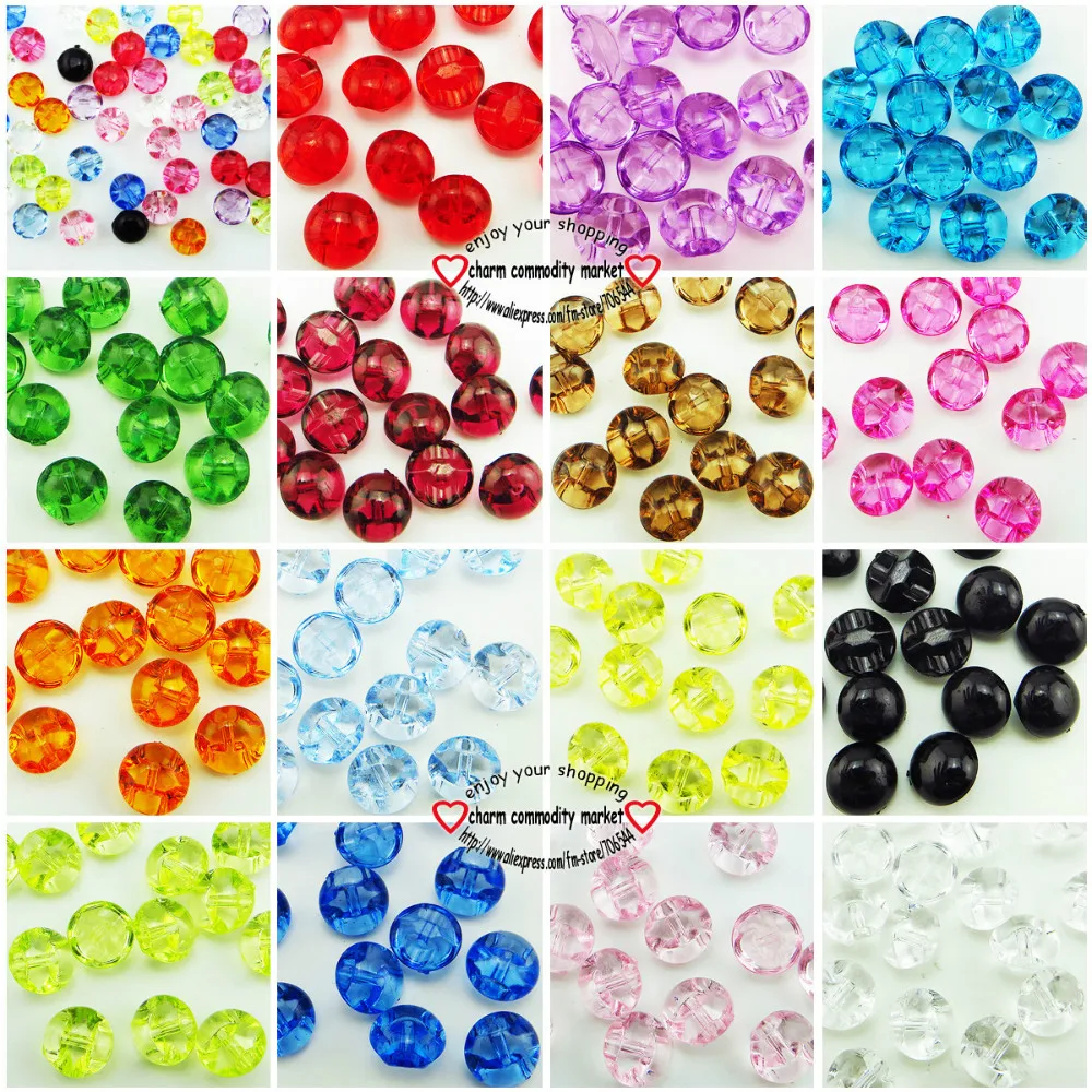 100 шт. 12 мм перламутровые разноцветные крашеные акриловые пуговицы пальто