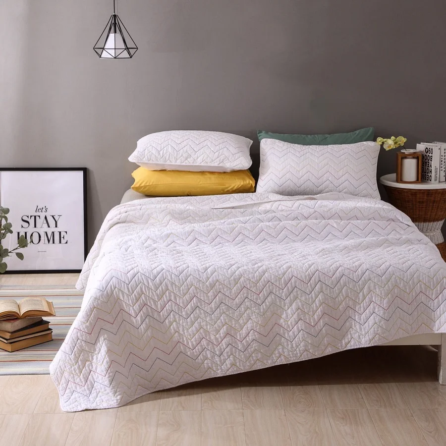 покрывало на кровать CHAUSUB стеганые покрывала для постельного белья белое помытое