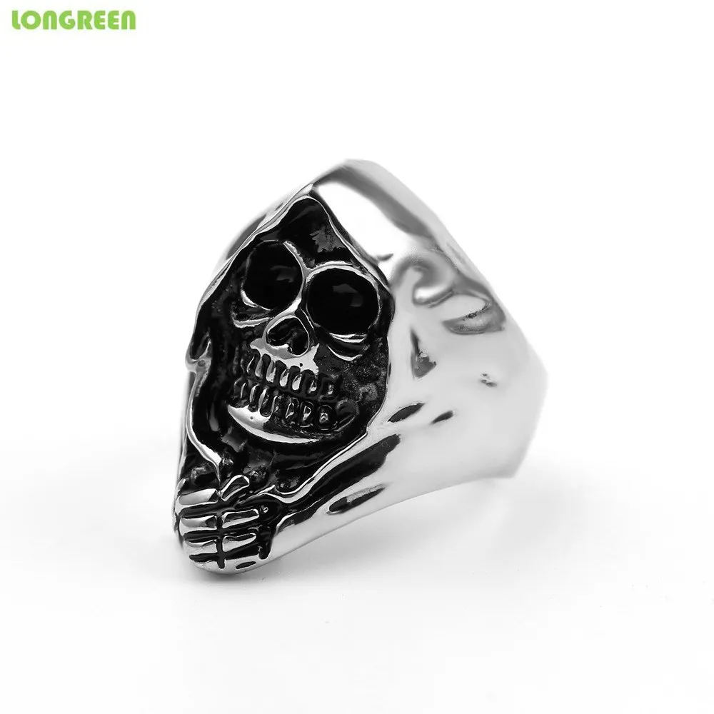 Мужские титановые кольца Skeleton черное кольцо в стиле тигра бульдога воина Льва