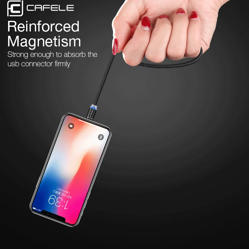 Cafele 100 см/200 см светодиодный магнитный usb кабель для зарядки Micro USB Xiaomi Redmi Note 5