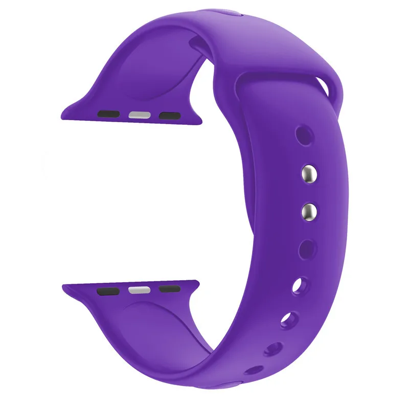 purple Спортивный ремешок для Apple Watch Series 4 44 мм 40 мм пояс, мягкие силиконовые спортивный ремешок замена наручные браслет для iWatch ремешки - Цвет ремешка: purple
