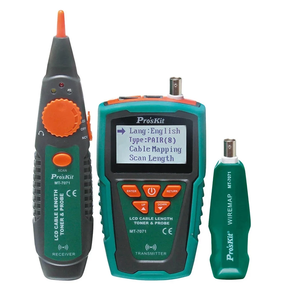 Pro'sKit MT-7071 ЖК-дисплей сетевой кабель Длина тестер проверка линии устройство детектор провода дефектоскоп USB провода детектор трекер инструменты