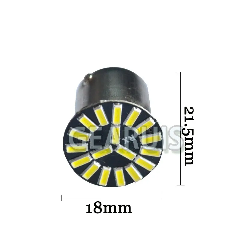 100 шт. S25 1156 BA15S 18 SMD 4014 светодиодный P21W 18SMD автомобилей указатели поворота обратный лампа задний фонарь белого красного и желтого цвета 12 V автомобильный Стайлинг