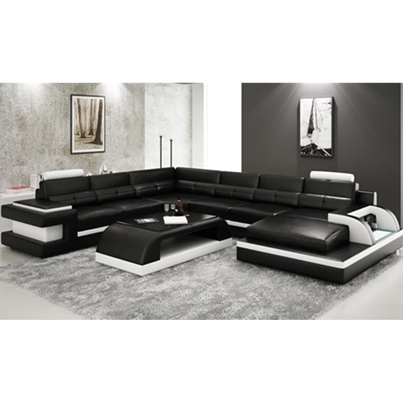 Роскошный кожаный диван для гостиной|Наборы гостиной| |