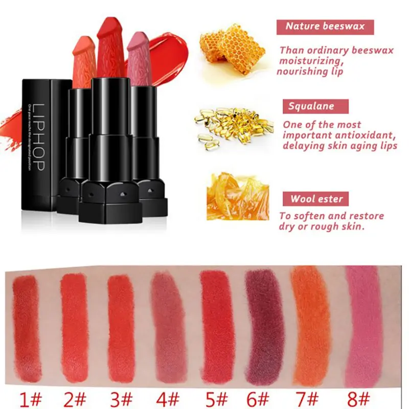 LipsDick Грибная помада пенис в форме улей курицы для губ вечерние 8 цветов| |