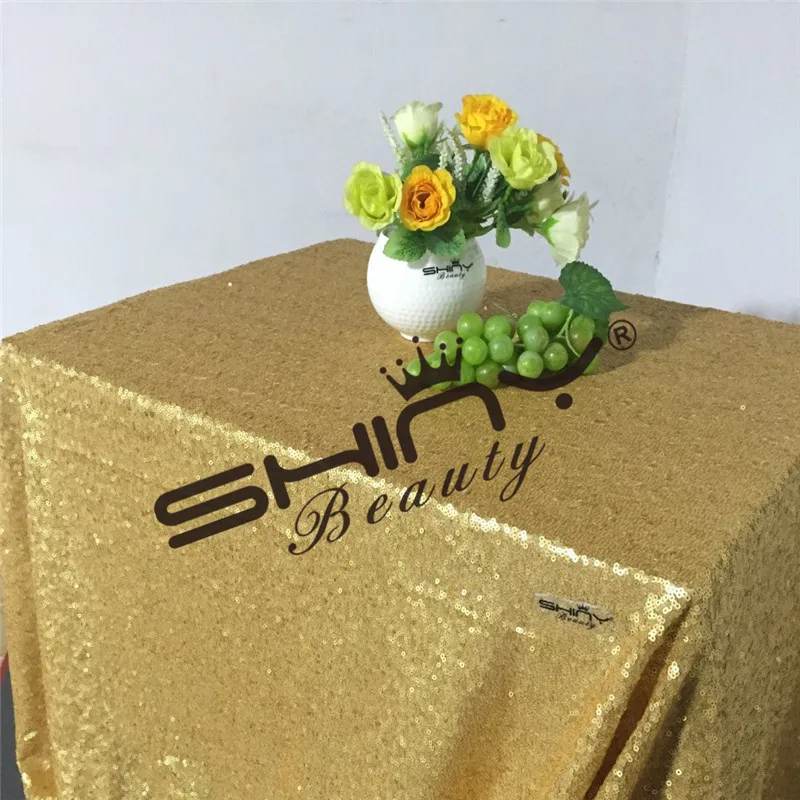 Matte Gold Color Блестящая Свадебная скатерть 225X330 см-90X132 дюйма матовая Темно-Золотая скатерть с блестками для украшения стола дома-ay - Цвет: Matte Gold Color