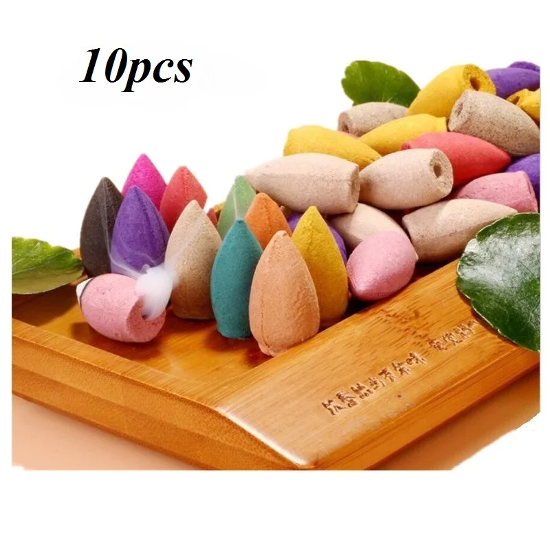 10pcs Mixed Яблока Груши Форма курильница для благовоний горелка водопад печь для ароматерапии курильница ладан держатель+ 20 шт пирамидки благовоний - Цвет: 10pcs Mixed