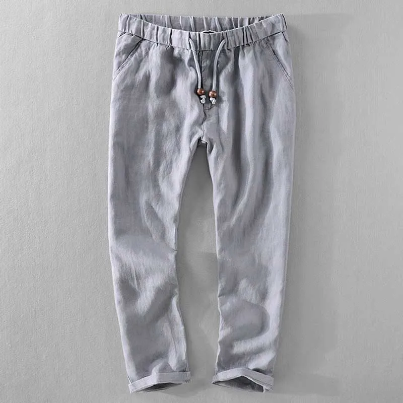 Новые модные весенне-Летние повседневные льняные брюки длиной до щиколотки
