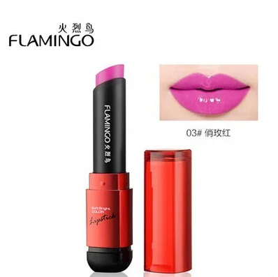 rose red 3 Фламинго бренд пищевой здоровый увлажняющий крем Гладкий Водонепроницаемый 6 модный цвет долговечный матовый губная помада 41004 s - Цвет: rose red 3