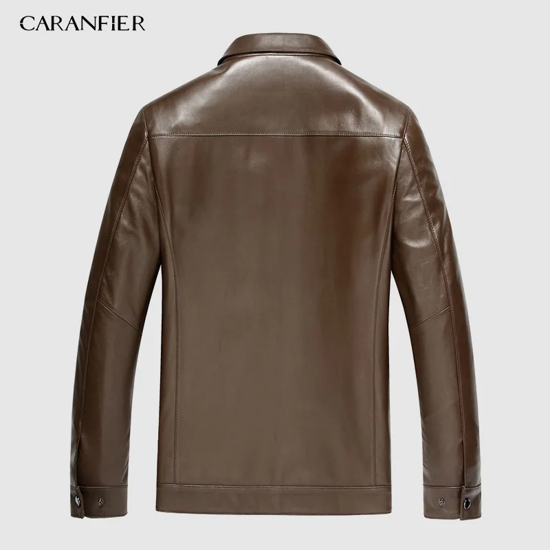 Мужские куртки CARANFIER из натуральной овечьей кожи, повседневные приталенные пальто, верхняя одежда для мотоциклов, DHL,, M-4XL
