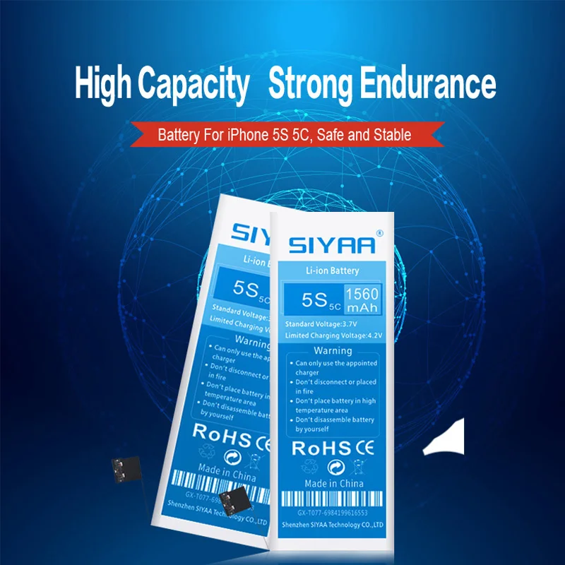 Оригинальная батарея SIYAA Bateria для Apple iPhone 5S 5C 5GS Batteria Li-Ion запасная 1560mAh Batarya