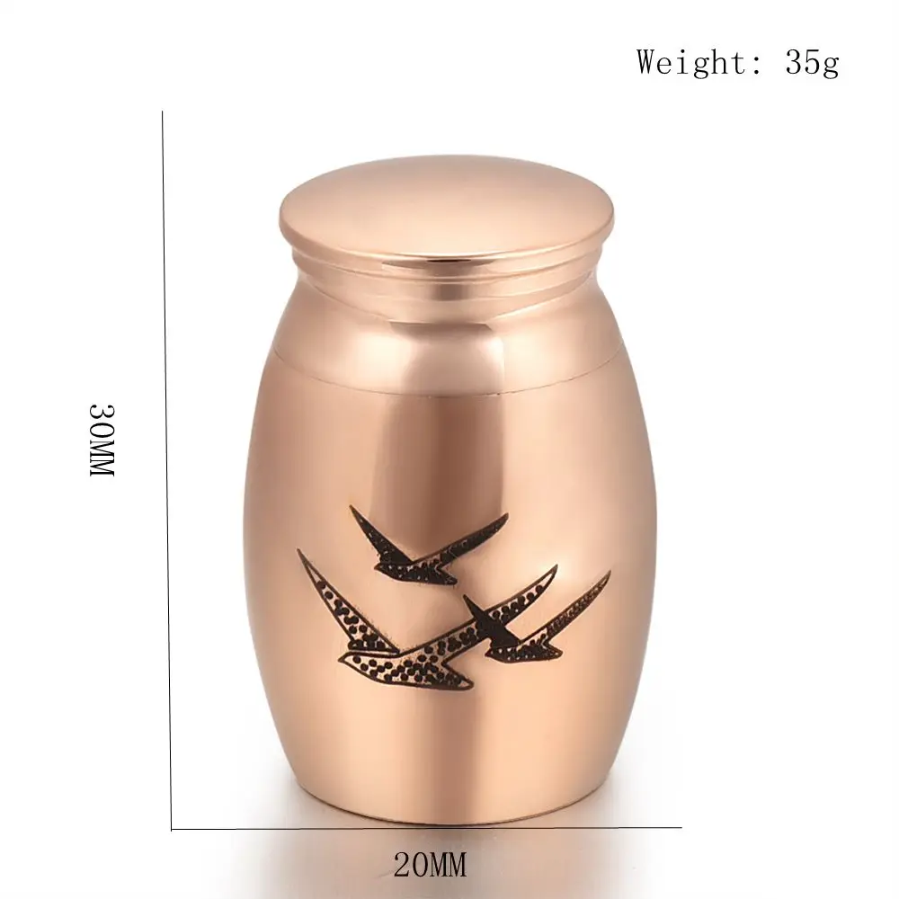 30 мм * 20 блестящая полировка розовая банка Кремация мини урна для питомца
