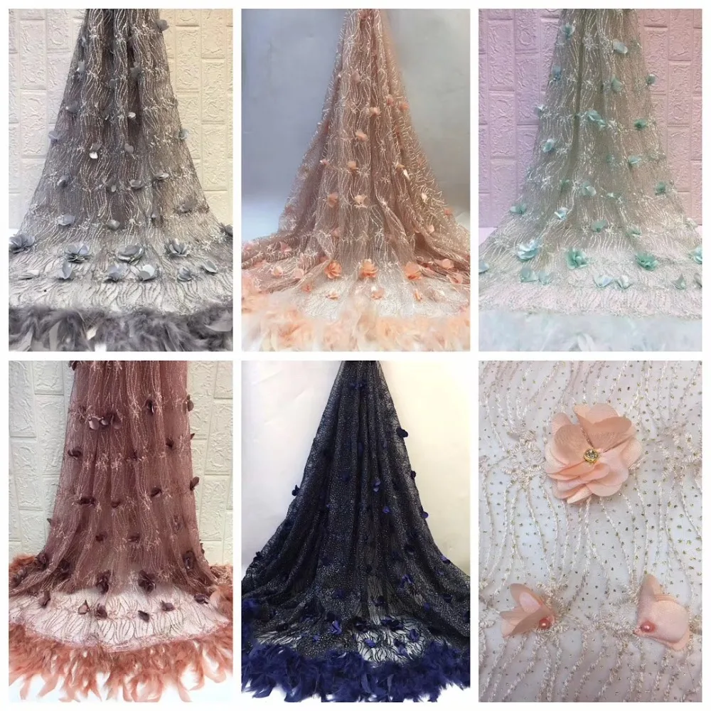 Высококачественная Красивая Тюлевая кружевная ткань 2019 вышитая африканская 3D