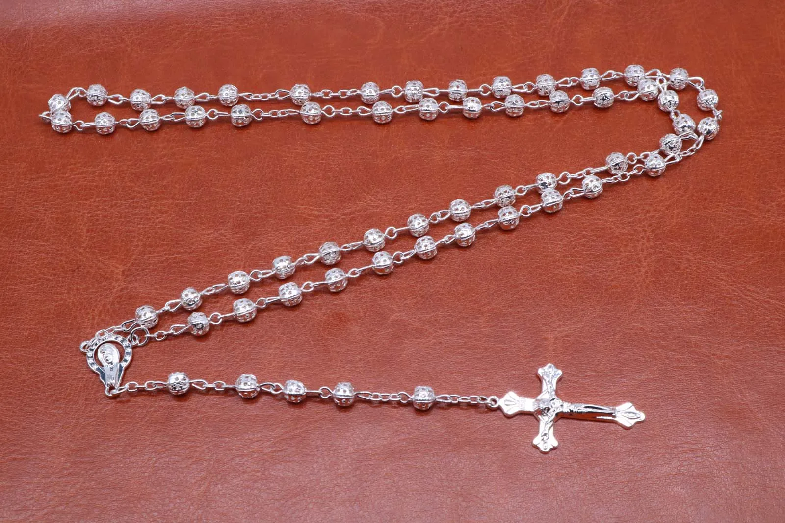 6 мм полые шарики Гальваническое серебряное масло Религиозные ювелирные изделия