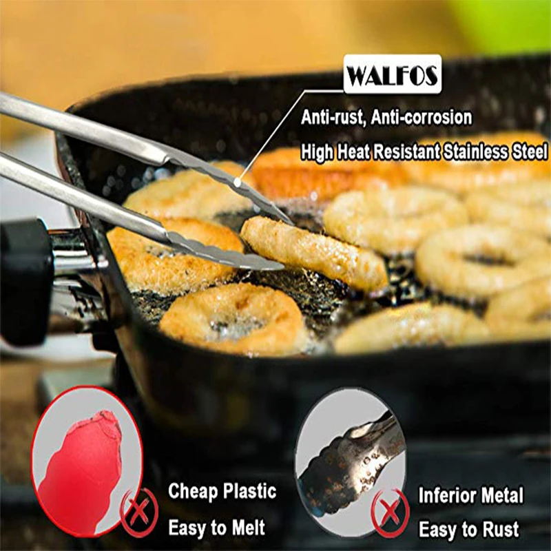 Щипцы WALFOS из нержавеющей стали металлические кухонные щипцы для приготовления