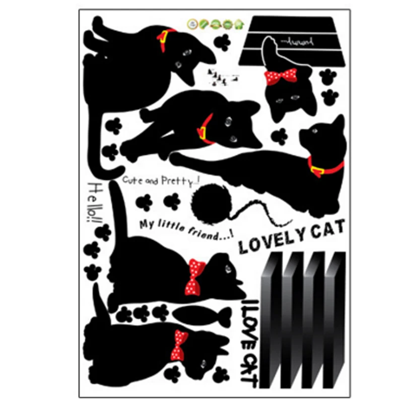 1 шт. настенные наклейки для детской комнаты милые играющие кошки дома подарок