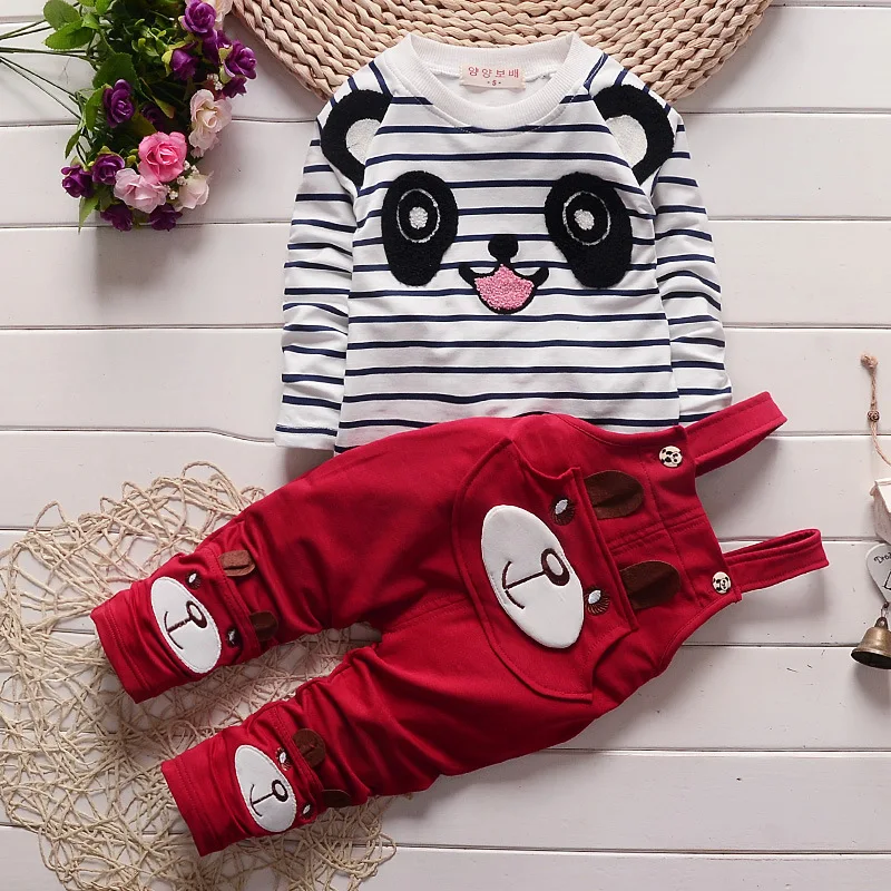 Комплект весенней хлопковой одежды для маленьких девочек комплект из футболки в