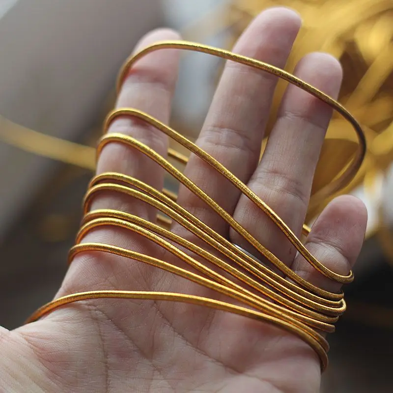 

DIY 1MM wide-20yards/lot Beading elastic Stretch Golden Cord Beads Cord String Strap Rope For Bracelet Making