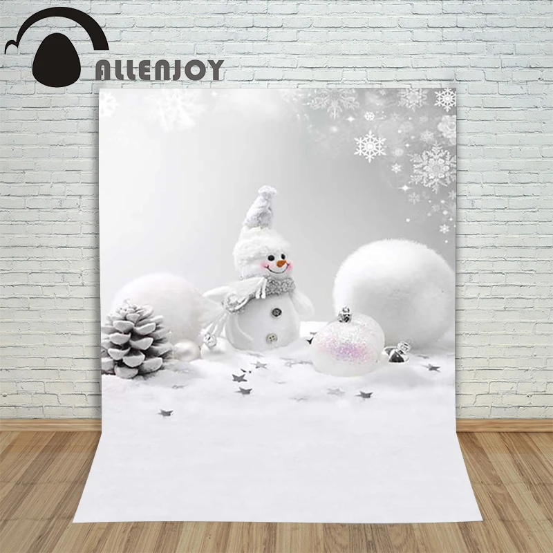 Allenjoy Рождественский фон для фотосъемки Снеговик сосновые конусы детей