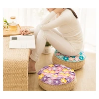 original 38cm handmade crochet seat cushion diy sofa mat romantic flower countryside idol drama prop home decorate placemat