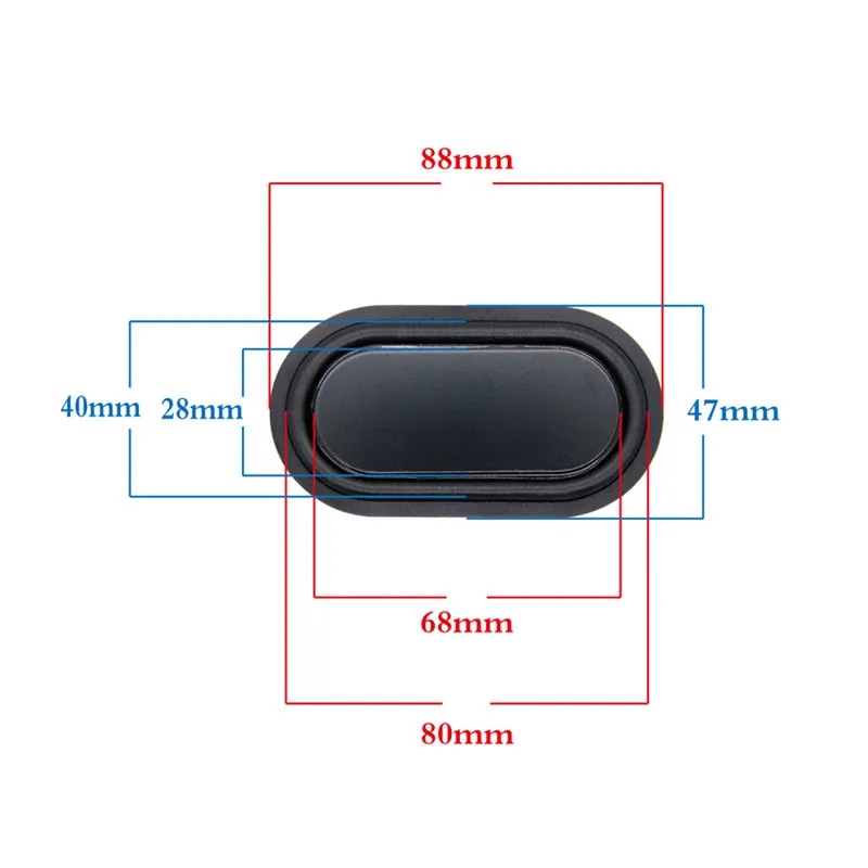 

2PCS 88x47mm Track Type Bass Diaphragm Passive Plate Reinforced Bass low Frequency Film Radiator Rubber Diaphragm/88mm*47mm