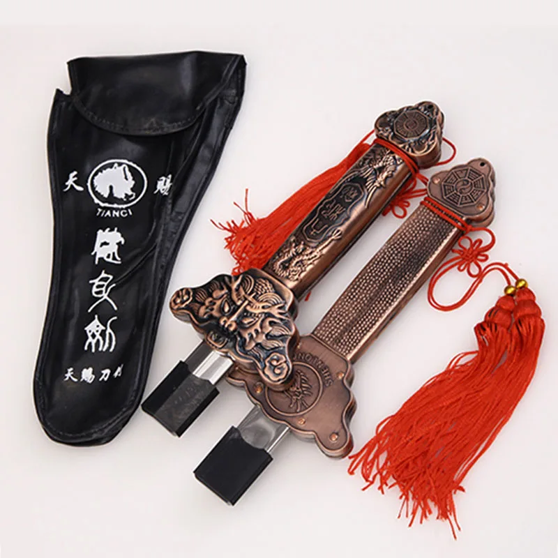 

Taiji Sword Double Expansion Sword Fitness Folding Martial Arts Shrink Morning Exercise Sword Not Open Blade